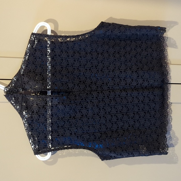 DVF NWT lace crop sleeveless top. Royal Blue and black. Size 10. - Picture 15 of 16